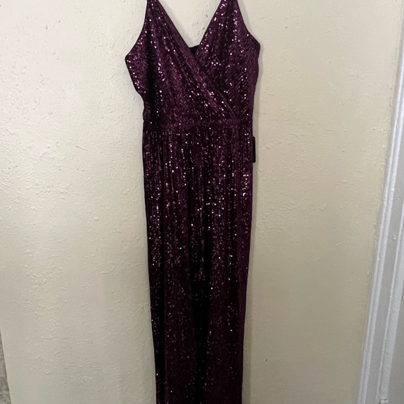 EXPRESS Elegant Purple Sequin Jumpsuit - Picture 6 of 9
